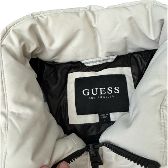 Guess | NWOT Men black and white Heavy-Weight Colorblock Puffer Jacket size L - Picture 9 of 11